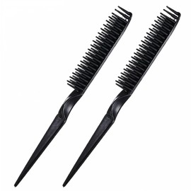 3 Row Hair Comb Set Rat Tail Styling Comb Curly Hair Styling Brush Black Unbraider Combs for Women Men Detangling Styling(2PCS)