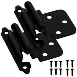 50 Pack (25 Pairs) 3/8" Inset Matte Black Cabinet Hinge,Self Closing Hinges for Kitchen/Bathroom/Furniture Cabinets & Doors,Decorative Cabinet Hardware Kitchen Cabinet Hinges
