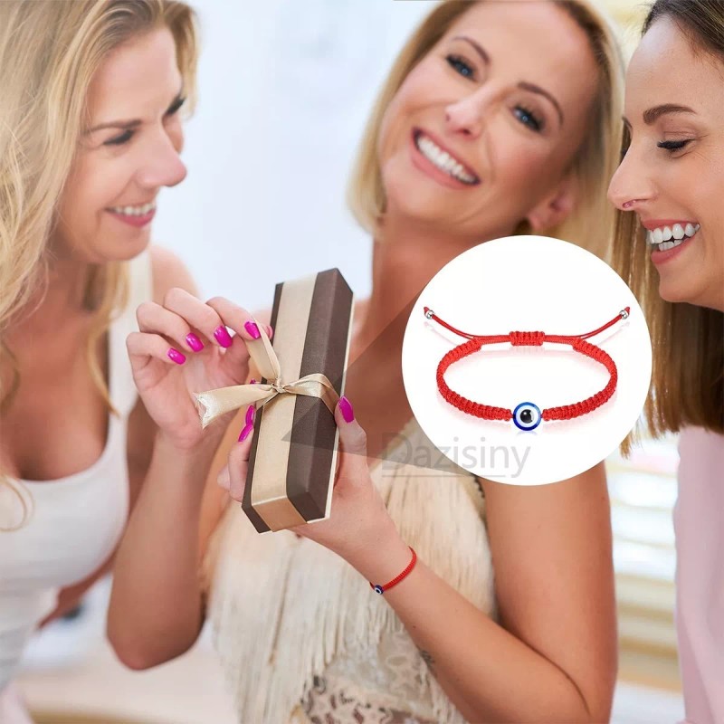Dazisiny Pulseras Para Parejas Ajustables Mujer Con Ojo Turco 2pzs