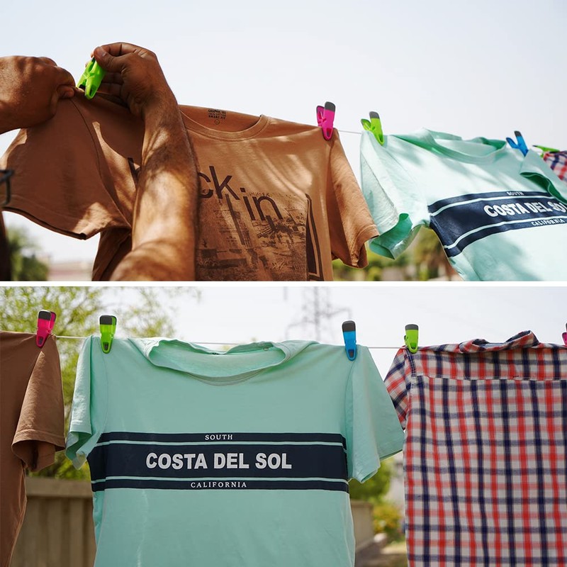 Soft Grip Clothes Pegs for Washing Line Strong & Durable