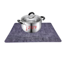 Xmkuwa Leather Placemats Set of 6, Waterproof Oilproof, Stain Resistant, Heat Resistant, Washable Wipeable, Reversible Table Mats, Place Mats for Dining Tables and Decor (Dark Gray, 6pcs)