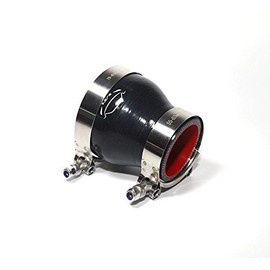 LTI Universal 51 mm a 76 mm 4 capas reforzadas de alto rendimiento 2 "-3" ID Reductor recto de silicona Acoplador de manguera + abrazadera de tornillo T de acero inoxidable T304 (5,1"-3", negro)