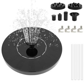 Solar Bird Bath Fountain Pump, Solar Powered Fountain Pump With 7 Different Nozzles, Solar Power Spray Water for Garden Pond Pool Outdoor