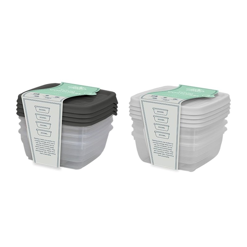 4 Pack 300ML Small Food Containers with Lids Set -