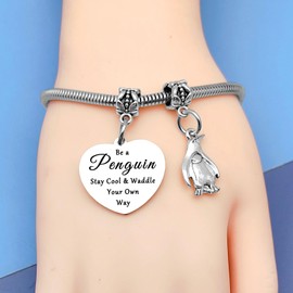 DlaeKua Penguin Themed Bracelet for Lovers - Inspirational and Motivational Gift for Women, Birthday and Friendship