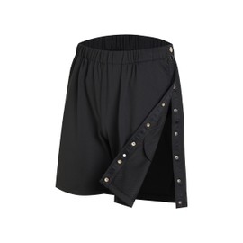 LUSKOPA Unisex Tear Away Shorts Breakaway Athletic Shorts for Men & Women Post Hip Knee Surgery Recovery Shorts with Pockets, Black, XX-Large