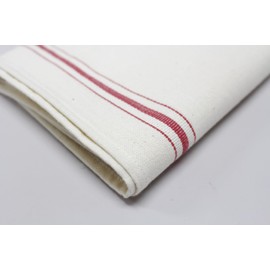 Japanese Pot Towel, Red Line, 1.7 x 3.7 inches (43 x 95 mm), Professional Use, 3 Pieces