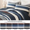 100% Cotton King Quilt, Dark Blue and Brown Striped King
