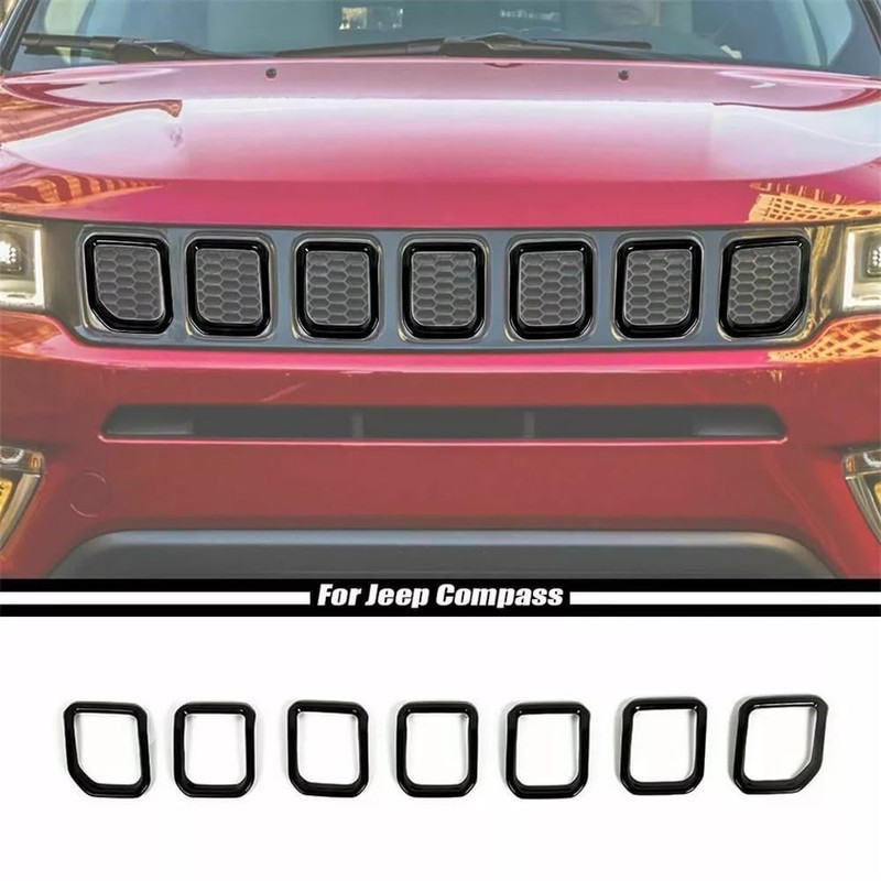 Auto Front Grille Inserts Guard Ring Decorative Trim,Fit forJee-p Compass