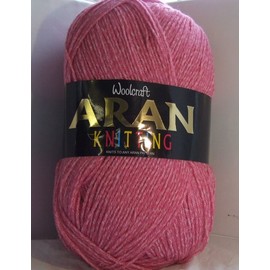 Aran 400g with Wool,Woolcraft Yarn, 30 Colour's (Pink Marble 823)