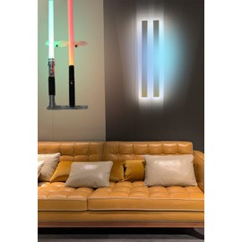 HHUXIUE Lightsaber Wall Mount Vertical Mount for Lightsaber - Clear Acrylic Display Stand for Most Lightsabers, Heavy Duty Wall Mount (Clear, 4 Hole)