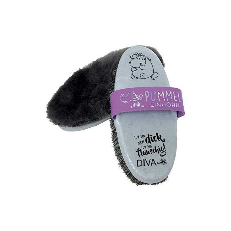 Haas Pummel Unicorn Body Brush with lambskin for Horses
