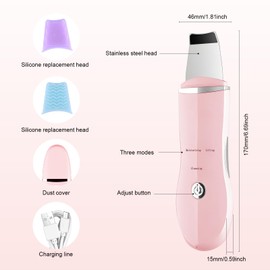 Katyjun Skin Scrubber, 3 Modi Ultraschallreinigungsgerät Gesicht, Ultraschall Gesicht Geeignet für Männer und Frauen Gesichtsreinigung