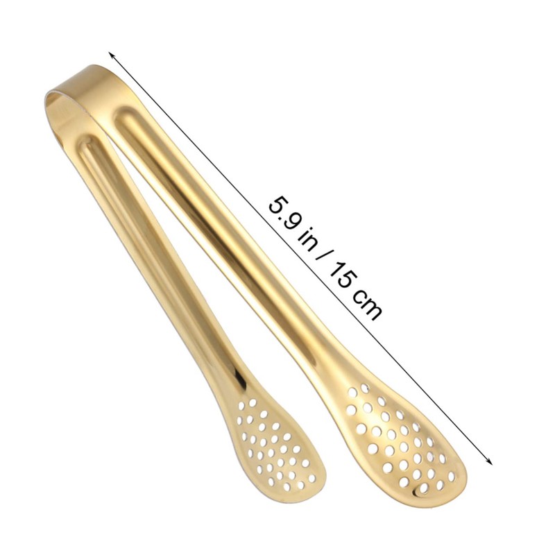 Mikinona 4 Pack 15cm Stainless Steel Food Serving Tongs Ice