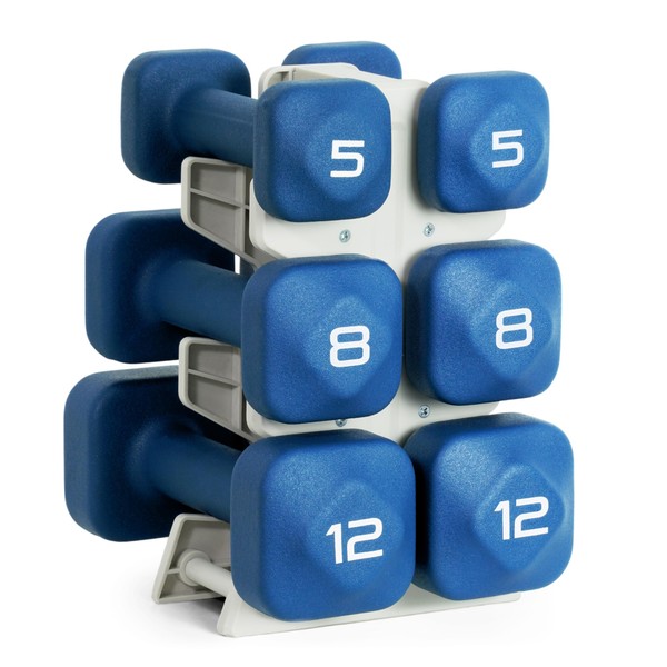 Tone Fitness 50 LB Neoprene Dumbbell Set with Storage Rack