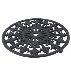 Sunicon Cast Iron Trivet, Vintage Anti Slip Round Heavy Duty Hot Dish Pot Pan Holder Stand Rustic Cast Iron Hot Dish Plate Holder for Kitchen Dining Table Countertop Cooktop