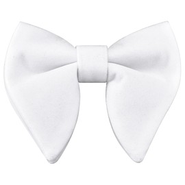 Branduce Oversize White Bow Tie for Men Pre-tied Adjustable Big Velvet Bowties for Wedding Party (BB10-08)