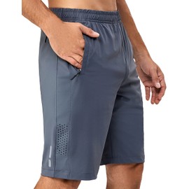 Little Donkey Andy Men's Stretch Hiking Shorts Quick Dry Lightweight Athletic Shorts for Running Hiking Grey L