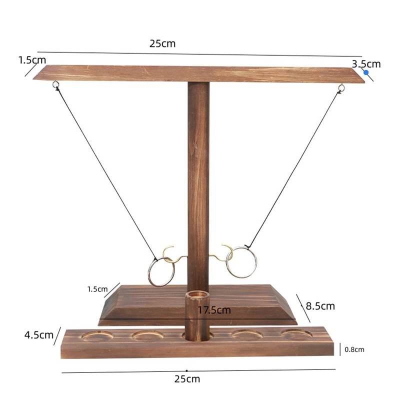 Namvo Wooden Ring Toss Tabletop Hook Ring And Wooden Party
