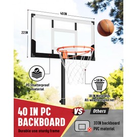 Seray Kids Basketball Hoop Outdoor 3.2-7.2/10FT 10s Adjustable, Basketball Hoop Gift for Kid/Adult/Toddler in Pool/Backyard/Indoor, Portable (Platinum Sovereign, 40 inch Backboard)