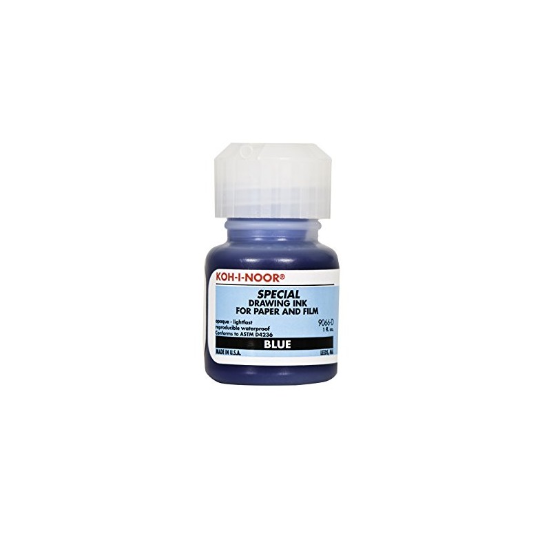 Koh-I-Noor Pigment-Based Special Drawing Ink, 1 Ounce Bottle, Blue (9066D.BLU)