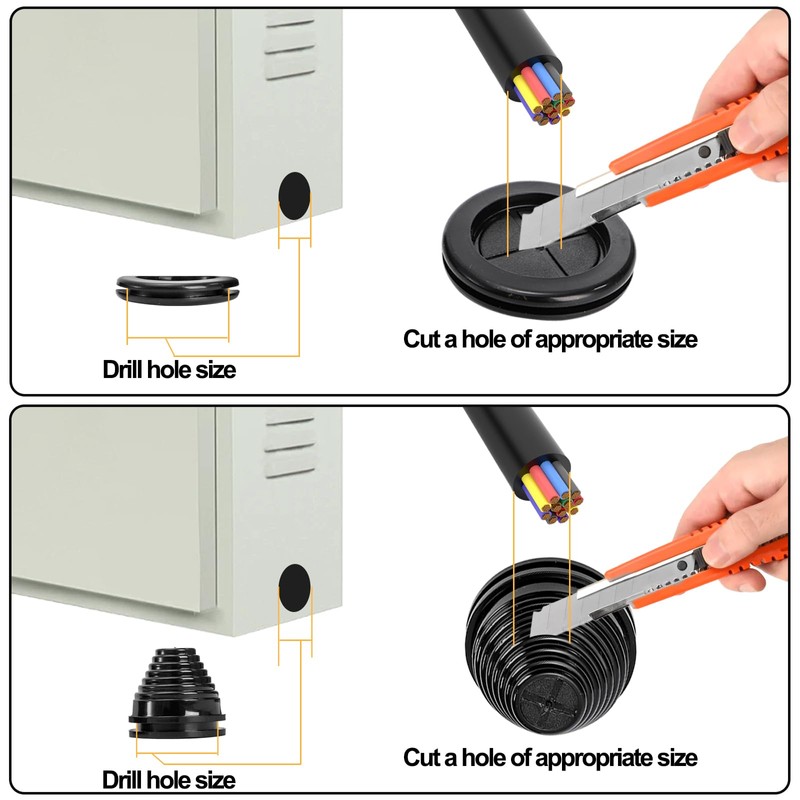 Yarlung 42 Pack Rubber Grommets Assortment Kit for Wire Protection,