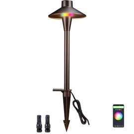 Varmtalys Smart Path Lights Low Voltage, RGBCW Color Changing Pathway Light 12V, App Controlled with Alexa, IP65 Waterproof Outdoor Lighting Wired, Hat Shaped ORB Aluminum for Yard Walkway Driveway