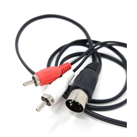 DRUT 1.2m 5 Pin Midi Male Din Plug to 2 x RCA Phono Male Plugs Audio Cable wired 3+5 to 2 x RCA plugs 3.9ft