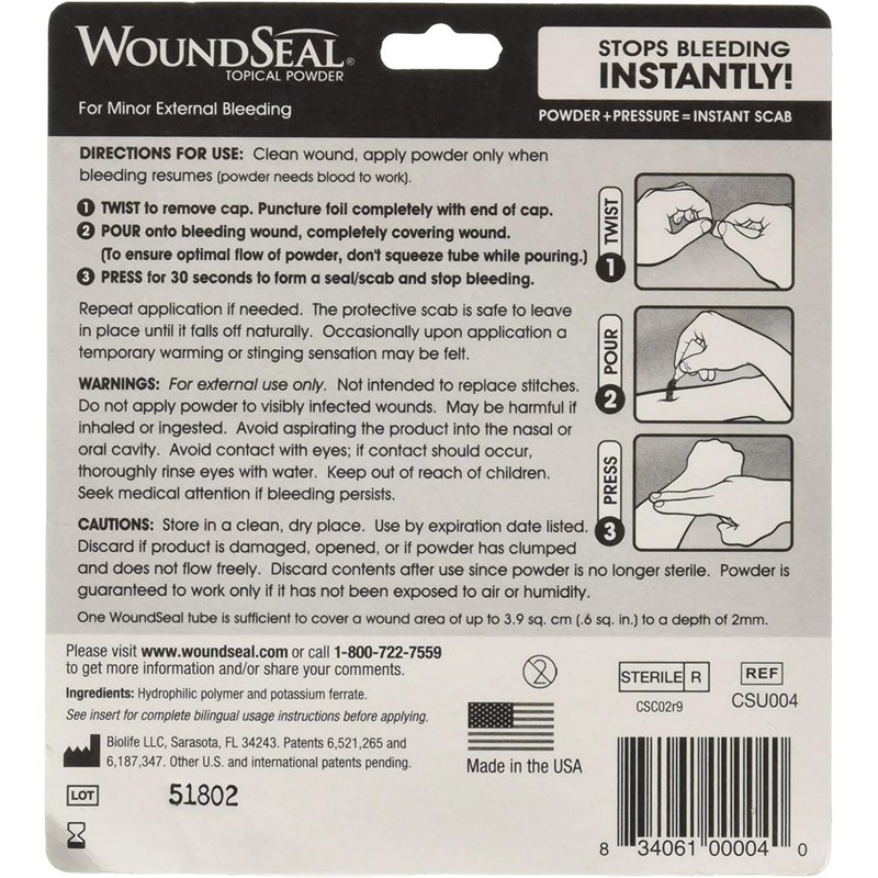 WoundSeal Powder 4 Each (Pack of 3)