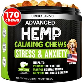 Hemp Calming Chews for Dogs Anxiety - 170 Dog Calming Chews - Anxiety Relief Treats - Dog Calming Treats - Hemp Oil - Sleep Calming Aid - Advanced Calming Health Joint Support Supplement - Made in USA