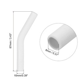 uxcell 4Pcs Silicone Straw Tips, Silicone Straw Elbows Tip, Soft Reusable Metal Straw Covers Fit for 8mm/0.31" OD Stainless Steel Straws, White