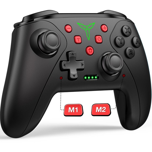 HELLCOOL Switch Controller, Pro Controller Switch with Precise Motion Control, Dual Motors Vibration, Turbo, Macro, Wake Up Function, Switch Pro Controller for Switch/Lite/OLED