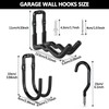 3-H Wall Hooks Garage Pack of 6 Tool Hooks All-in-One