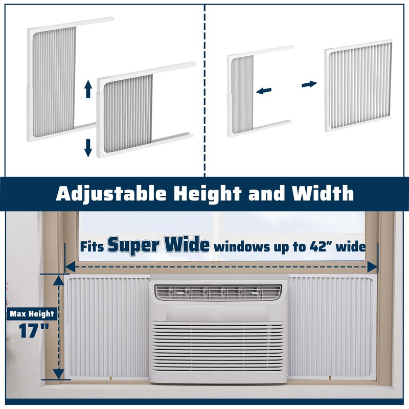 Pearwow Adjustable Window Air Conditioner Side Panels with Frame Set,Extra