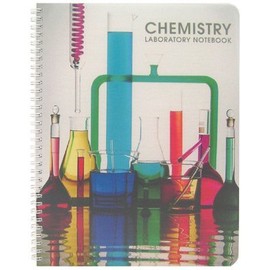 BookFactory Chemistry Lab Notebook (Scientific Ruled Format) No Duplicate Pages- 8.5'' X 11'' 100 Pages [Wire-O Bound] (LAB-100-WTR-CHEM)
