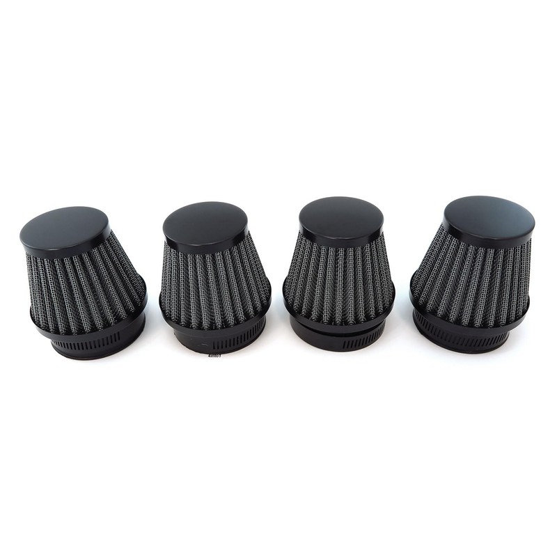 Black Motorcycle Performance Air Filter Pods 54mm 4 Pack Compatible