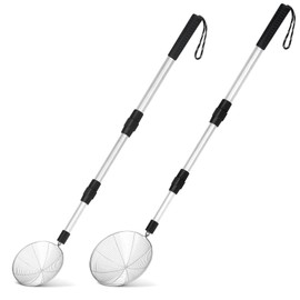 Relaxgiant 2 Pcs Beach Scoop Shovel for Adult Adjustable from 35" to 64" Sand Sifter for The Beach Sand Shovel Include 4.5" and 6.1" Basket Reliable Sifter Tool for Beachcombing Walking Hiking