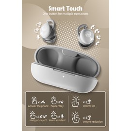 SZHTFX Sleep Earbuds Canal Noise Isolating Sleep Headphones Wireless In-Ear Mini Sleep Earphones (Grey)