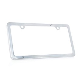 Baron-Jewelry Quality Chrome Plated OR Black Powder Coated ZINC Alloy Metal License Plate Frame