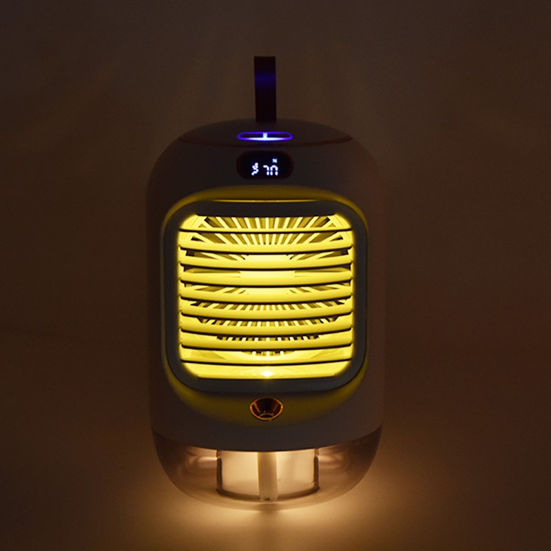 Mini Air Conditioner Humidifier Aromather 3 Gears 5 Blades USB