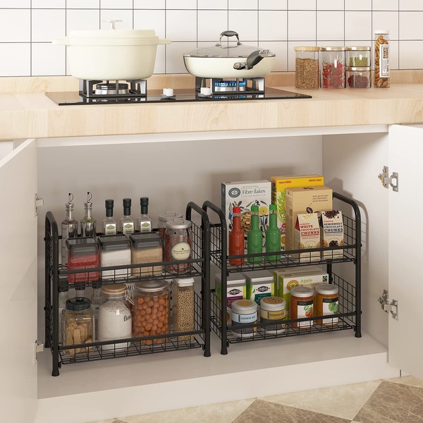 PROXRACER 2-Tier Metal Black Shelf, 17.3in L x 8.7in W