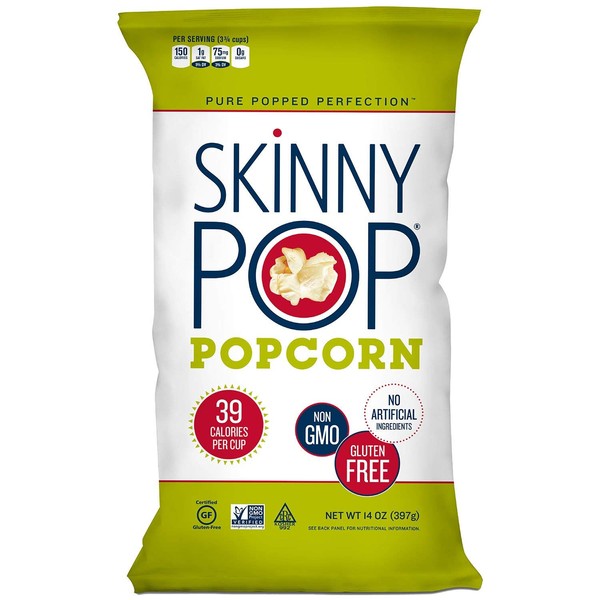 Original Skinny Pop, All Natural Popcorn Gluten FREE - NON GMO 14 oz