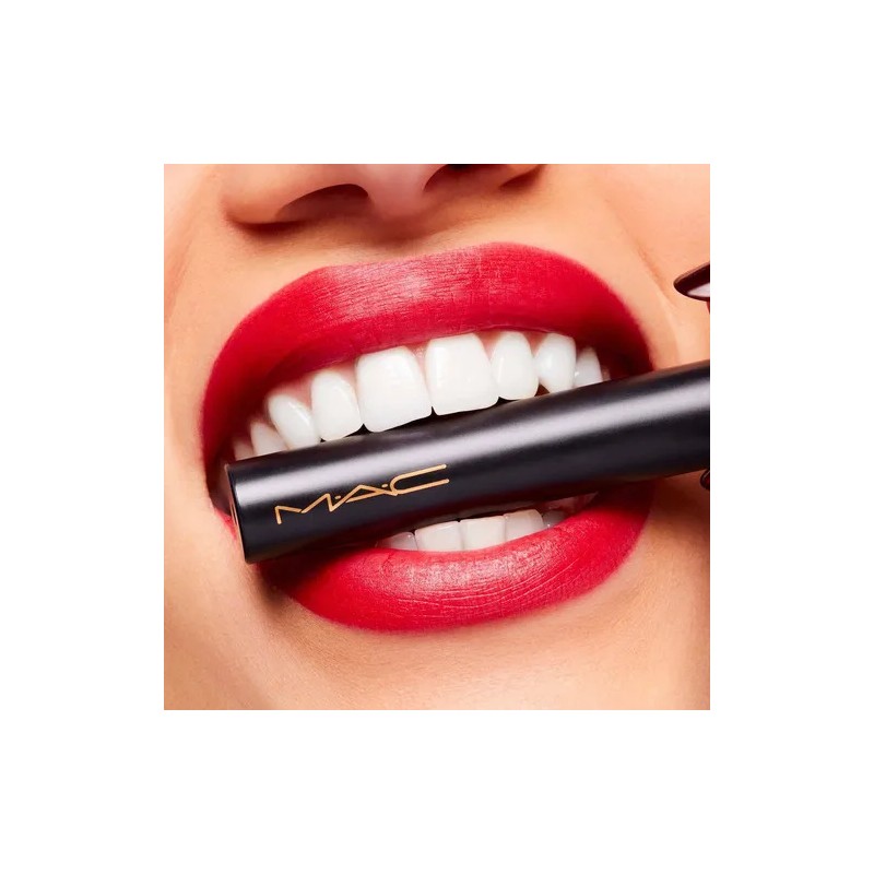Labial Mac Powder Kiss Velvet Blur Slim Stick Color Ruby