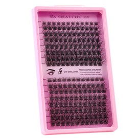 DIY Cluster Eyelash Extensions, D-Curl Fluffy Individual Lashes 8-16mm, Soft & Natural Volume Lashes for Home Lash Lifting, Russian Style False Eyelashes(192PC)