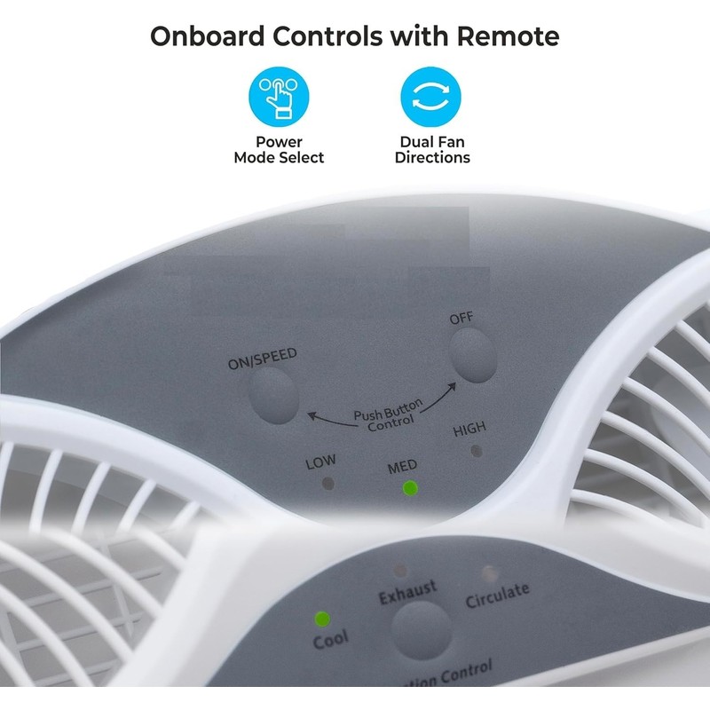 EZ-CHILL 9” Window Fan with Remote Control, 3 Speed Dual