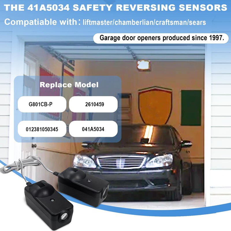 41A5034 Safety Garage Door Sensor Replacement for Liftmaster/Craftsman/Chamberlain Garage Door