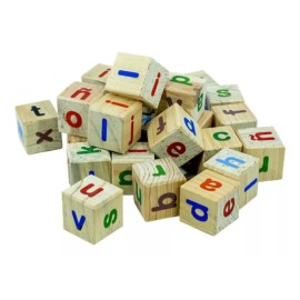 Didakta Cubos De Letras Minúsculas Abecedario En Madera 3.5cm. 24pz