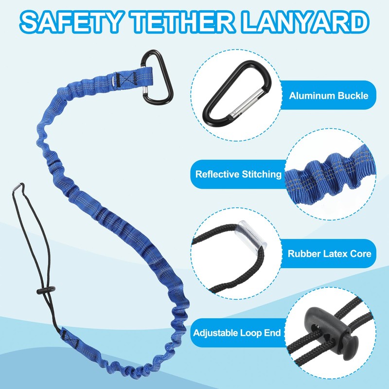 MECCANIXITY Retractable Tool Lanyard 3.6ft with Aluminum Buckle and Adjustable