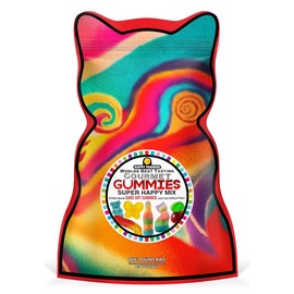 Happy Yummmies Sand Art Gummy Mix, Multi Flavor Bears, Worms, Candy Snacks, Gourmet Candies, with fun Resealable Bag – 1lb