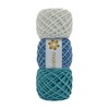 MAKRAMA Cuerda de Algodón 2mm Macramé Kit 3pz 300gr (Aquamarine)